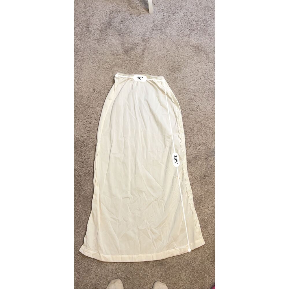 Women’s Vintage Lace & Nylon Maxi Skirt Slip S-M - Picture 6 of 6